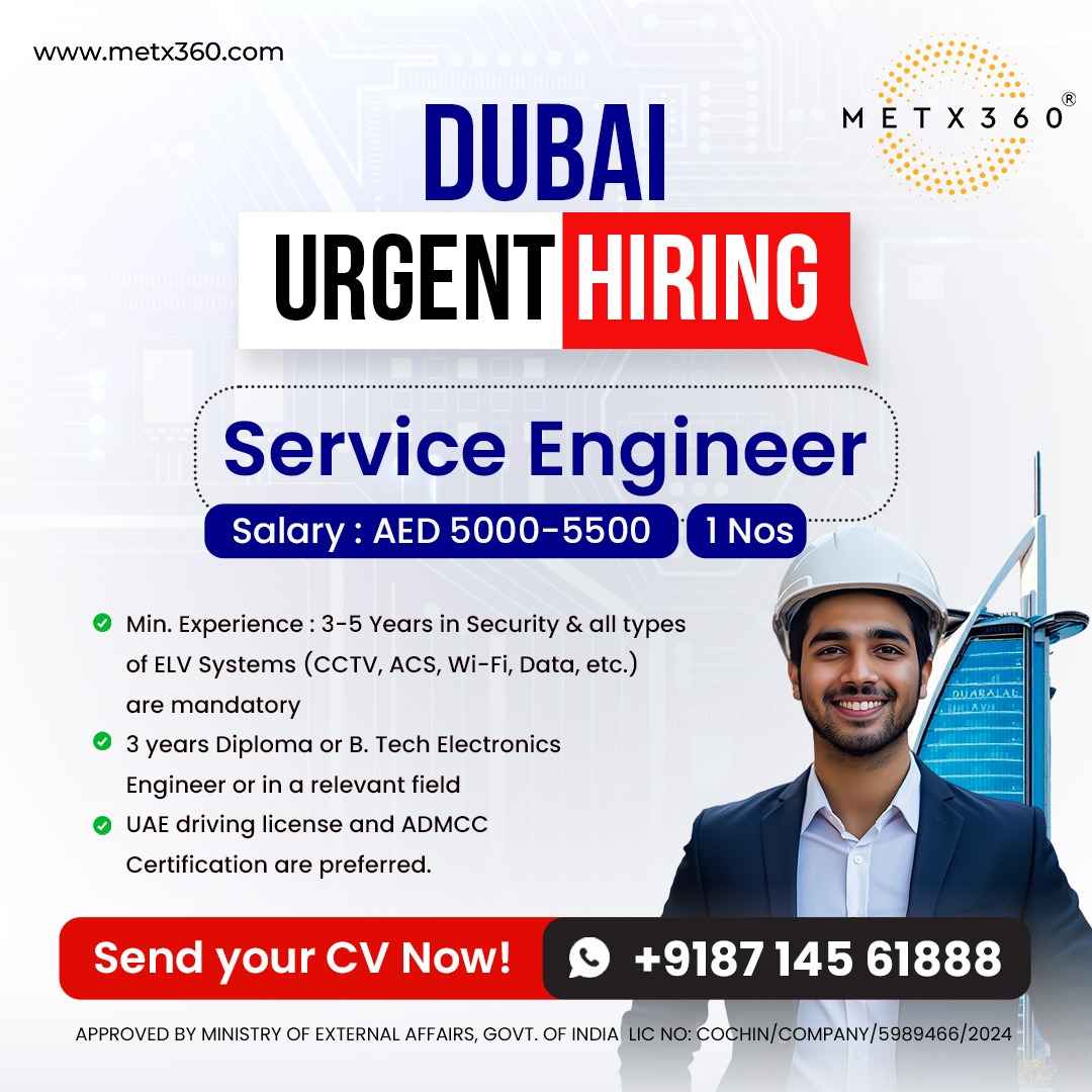 Dubai Job Vacancy in Kochi, Kerala